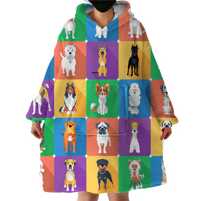 Hippie Pug Hoodie Blanket