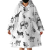 Animal Printed Wearable Hoodie Blanket