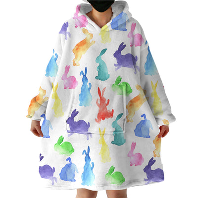 Bunny Shapes Hoodie Blanket