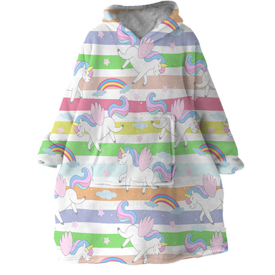 Unicorns Blanket Hoodie Wearable